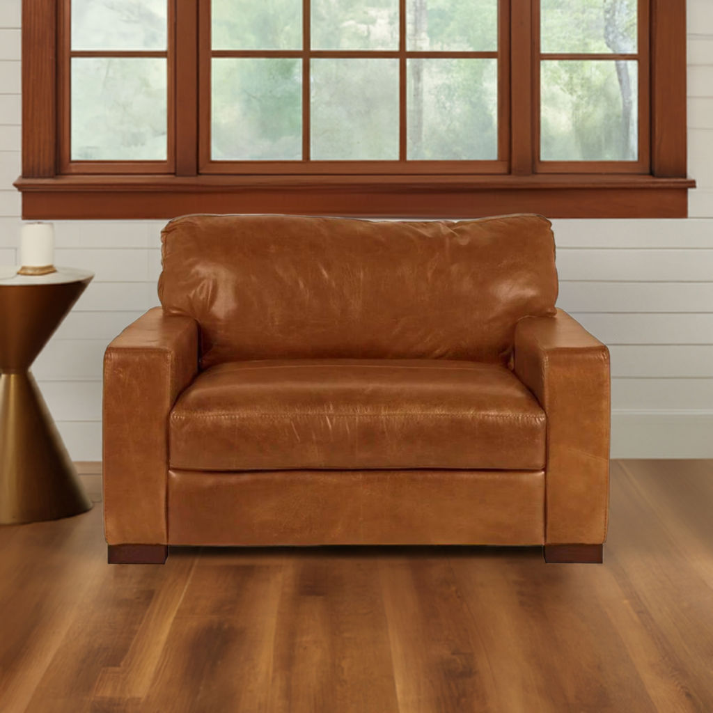 Splendor Chestnut Leather Chair 1 2 Atlantic Bedding Furniture